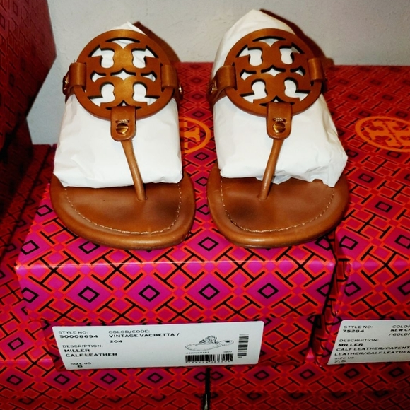 Tory Burch Shoes - Tory Burch Miller Sandals Vintage Vachetta Sz 8
